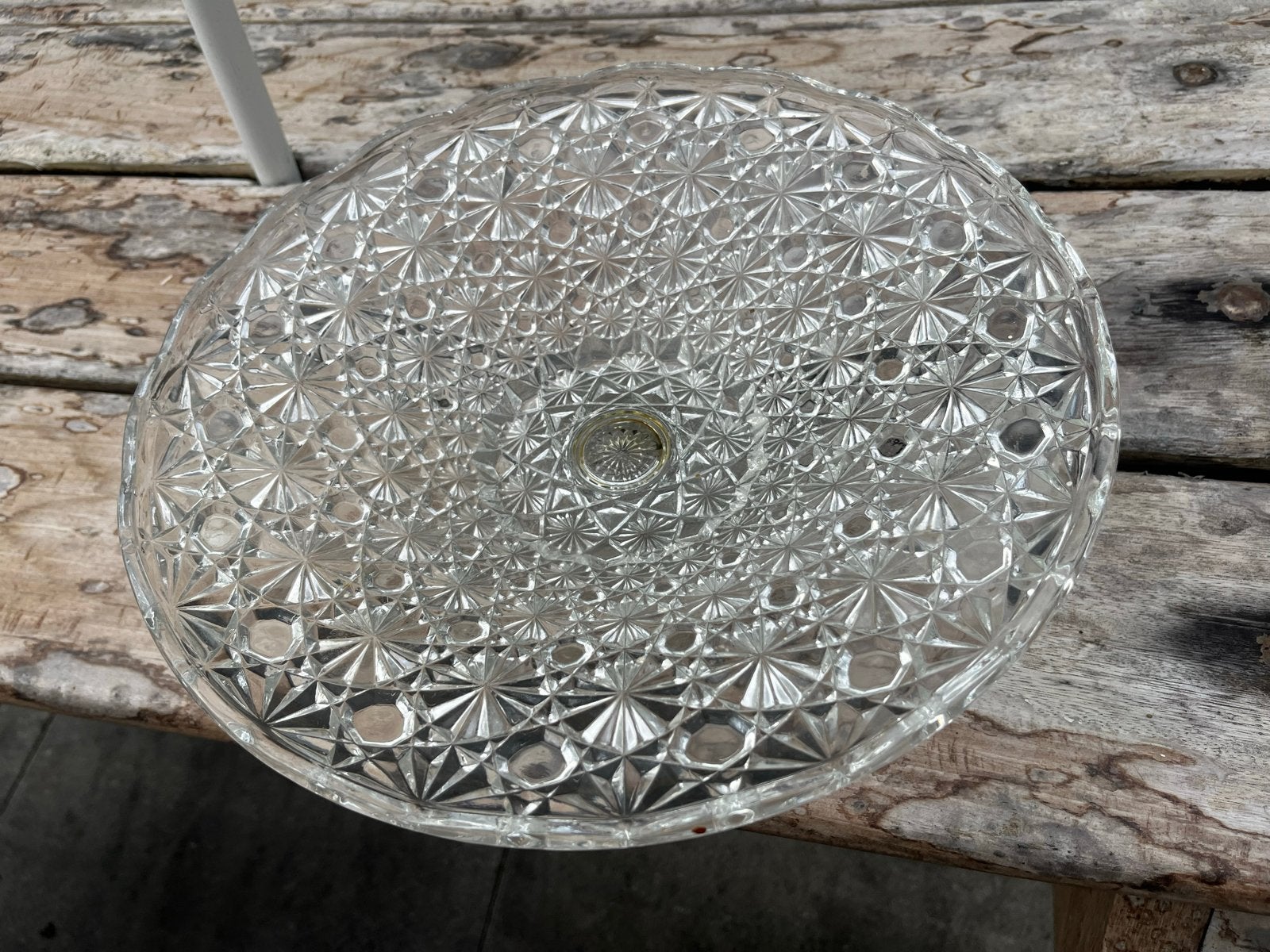 Glazen taartschaal op voet, vintage design, Ophalen