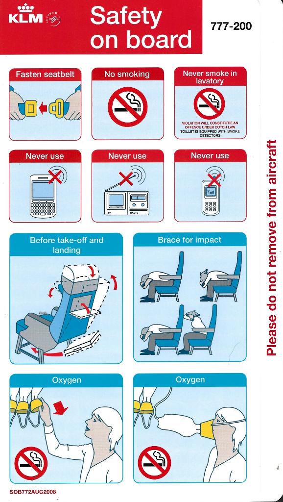 Safety Card - KLM 777-200, Verzamelen, Ophalen of Verzenden, Nieuw, Kaart, Foto of Prent