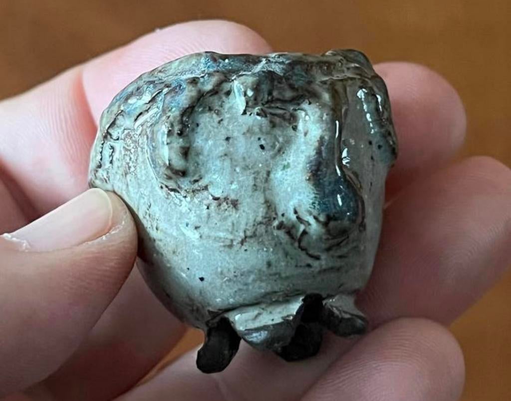 Bonsai Mame potje handgemaakt van Dolf Verjans 4,2x3,7, Rond, Ophalen of Verzenden, Zo goed als nieuw, Aardewerk
