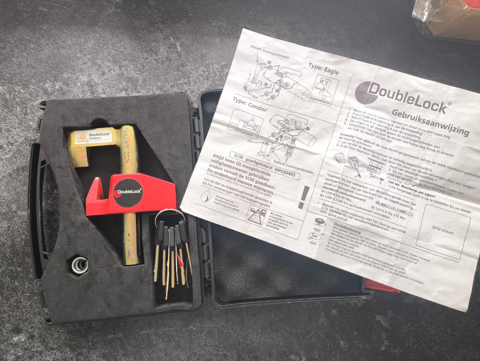 DoubleLock Compact Eagle SCM gekeurd disselslot, Ophalen of Verzenden, Gebruikt