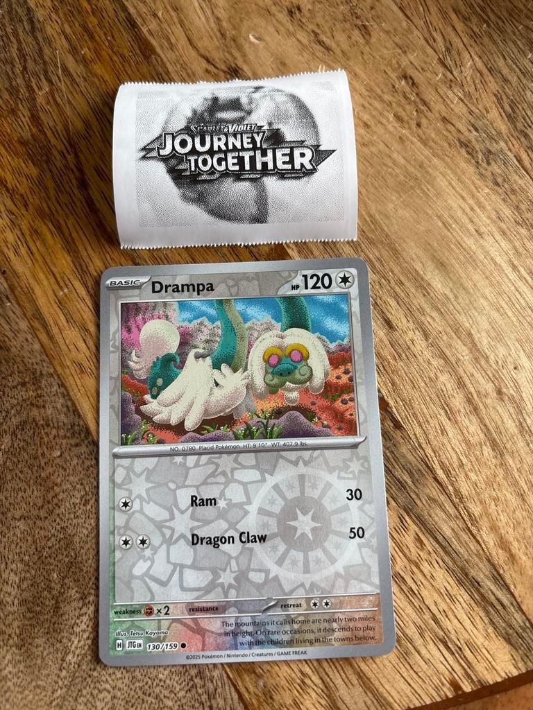 Pokémon Kaart Drampa 130/159 - Journey Together, Ophalen of Verzenden, Zo goed als nieuw, Losse kaart