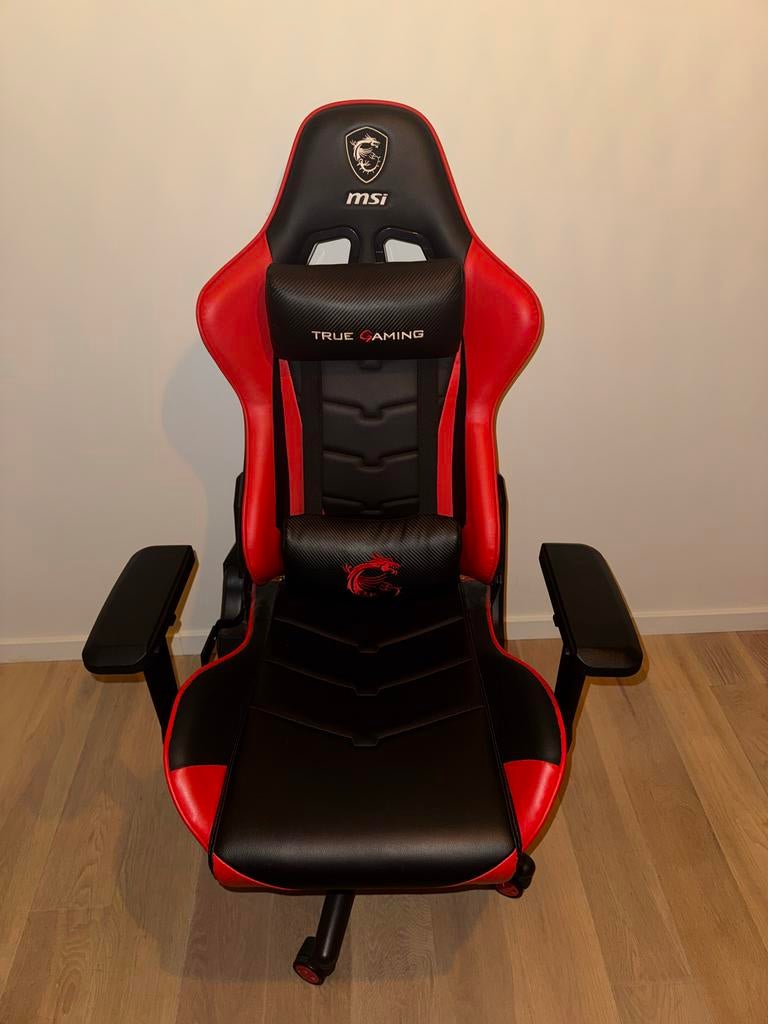 MSI True Gaming Bureaustoel - Rood/Zwart, Ophalen, Zwart, Zo goed als nieuw, Gaming bureaustoel