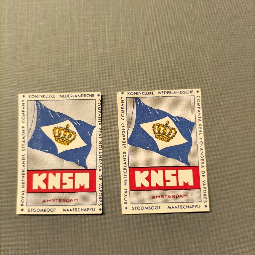 Lucifer Etiketten K.N.S.M., Ophalen of Verzenden, Gebruikt, Luciferdoosjes of -merken