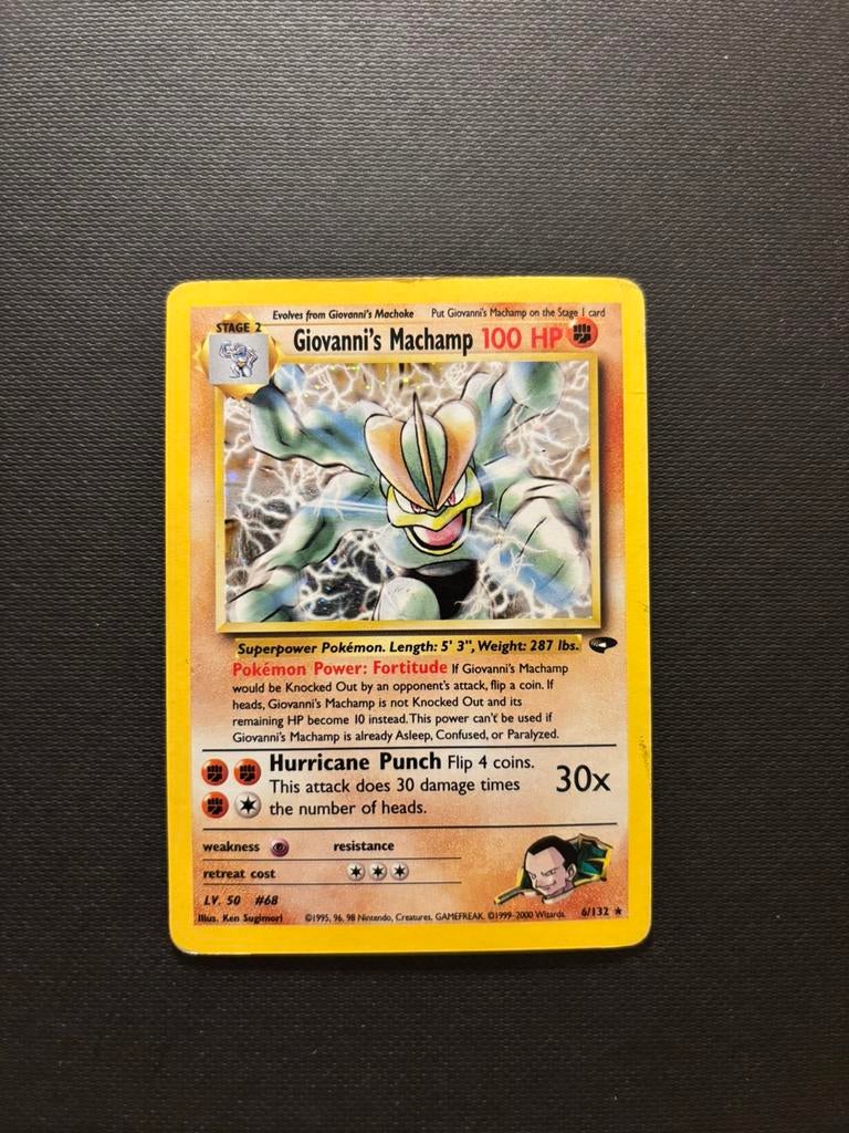 Giovanni's Machamp Pokémon kaart (6/132), Ophalen of Verzenden, Zo goed als nieuw, Losse kaart, Foil
