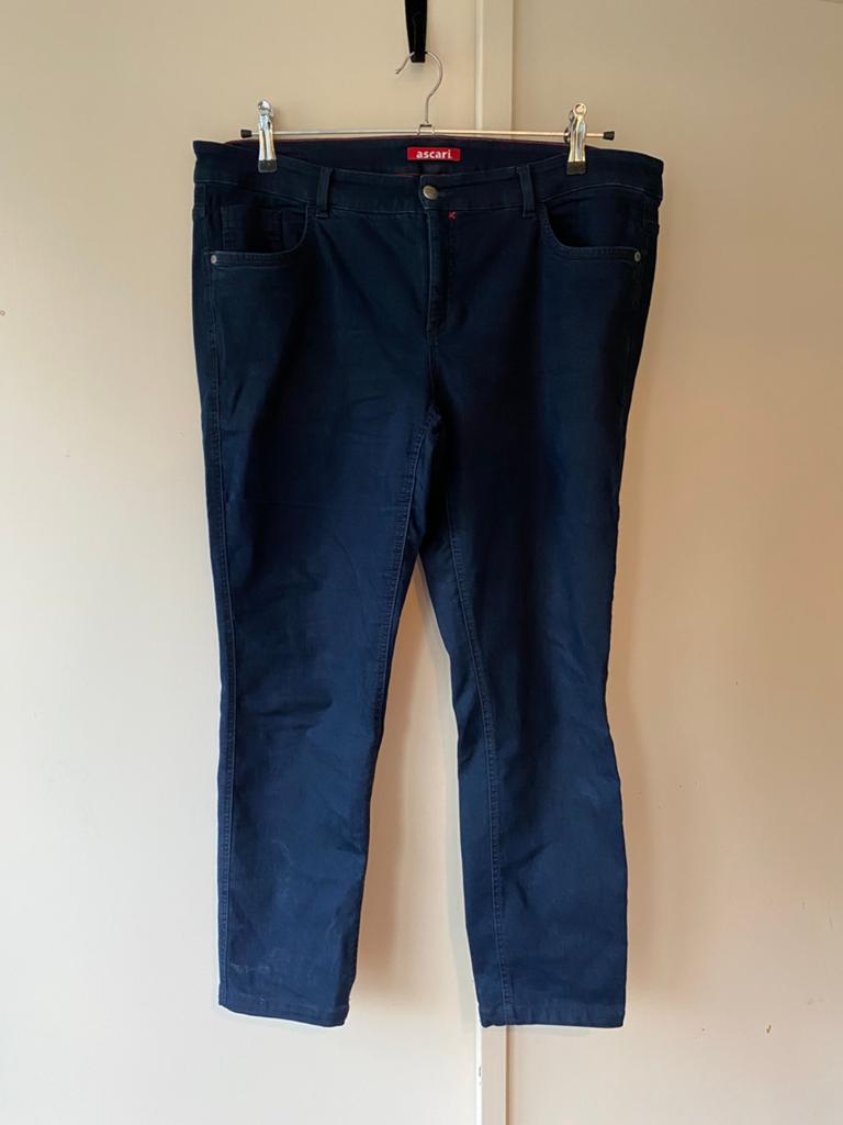 Ascari stretch denim broek 4XL 48 donkerblauw effen klassiek, Ascari, Blauw, Maat 46/48 (XL) of groter, Ophalen of Verzenden