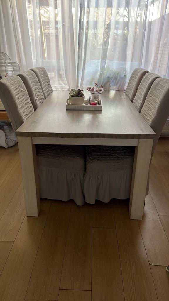 Eettafel, Ophalen, 50 tot 100 cm, Zo goed als nieuw, Vijf personen of meer