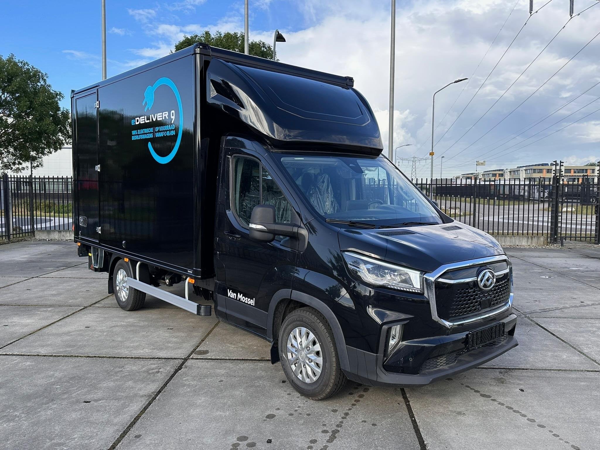 Maxus eDeliver 9 L3 Citybox 65kWh | 11kw AC | 3.500kg | 750k, Auto's, Stof, Zwart, Maxus, Zwart