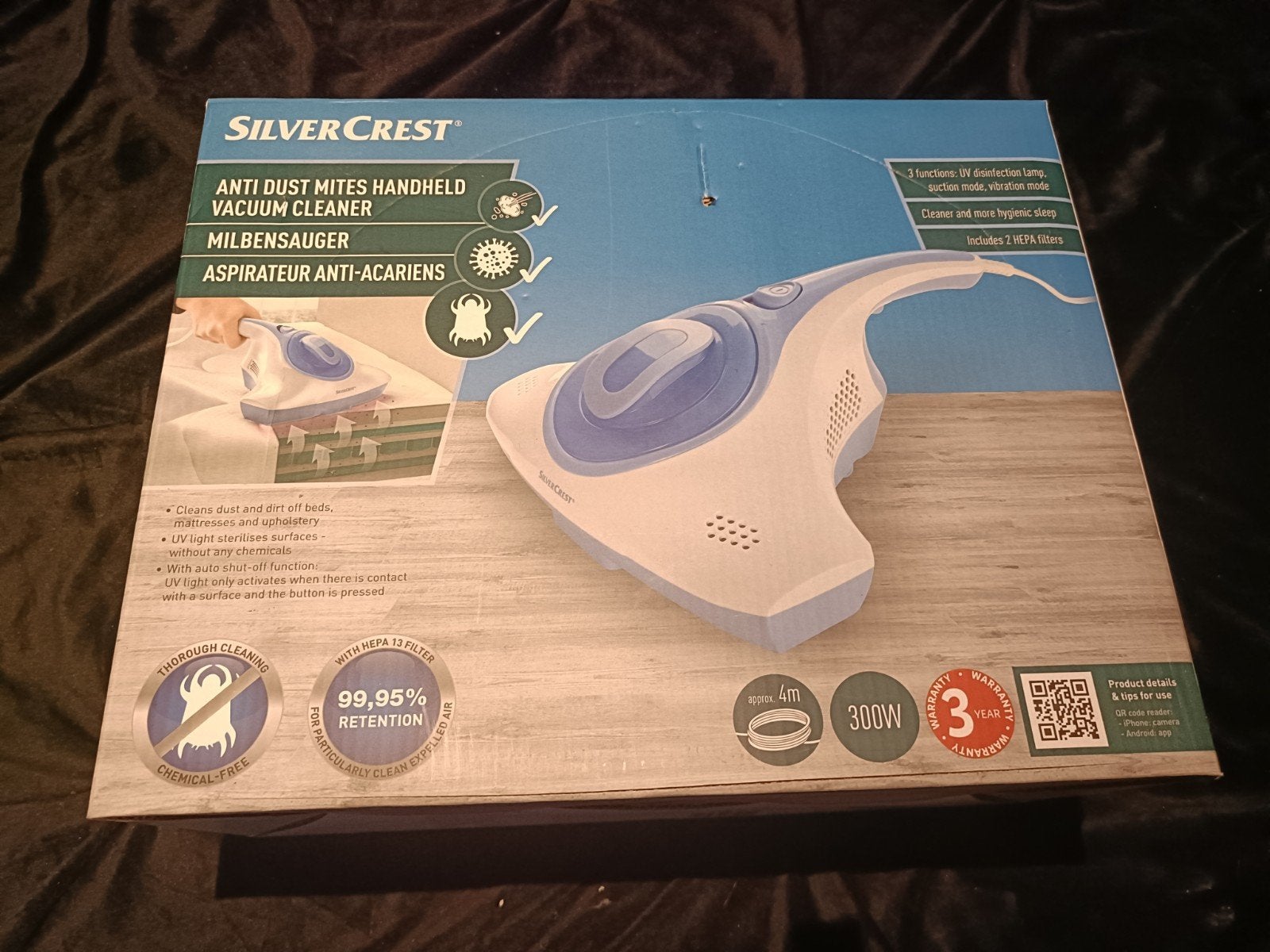 SilverCrest Anti-Stofmijt Handstofzuiger - 300W, Ophalen, Overige merken, Kruimeldief, Geschikt voor harde vloeren
