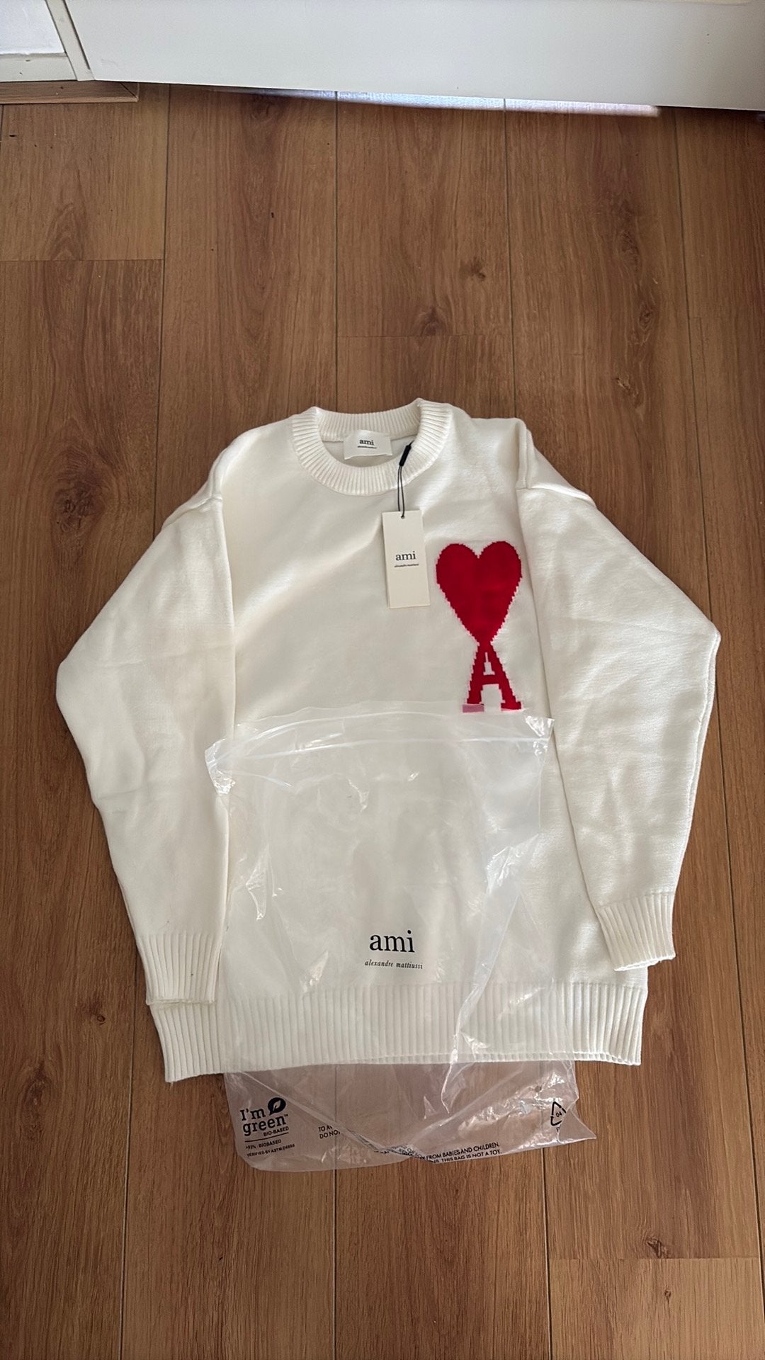 Ami paris sweater wit gloednieuw maat s/m, Kleding | Dames, Truien en Vesten, Ophalen of Verzenden, Zo goed als nieuw, Maat 38/40 (M)