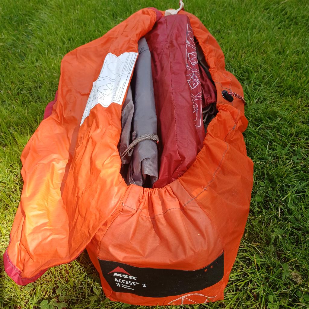 MSR Acces 3 lichtgewicht tent, Caravans en Kamperen, Tenten, Ophalen of Verzenden, Zo goed als nieuw, Tot en met 3