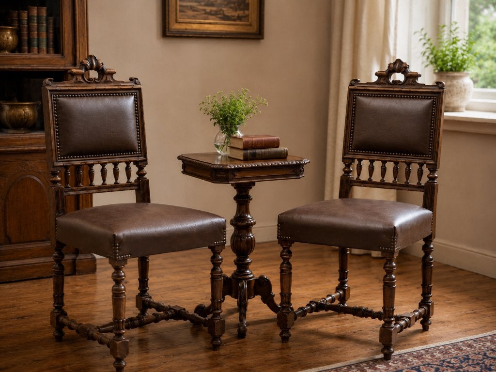 Twee antieke stoelen in Neo-Renaissance / Henri II-stijl., Ophalen