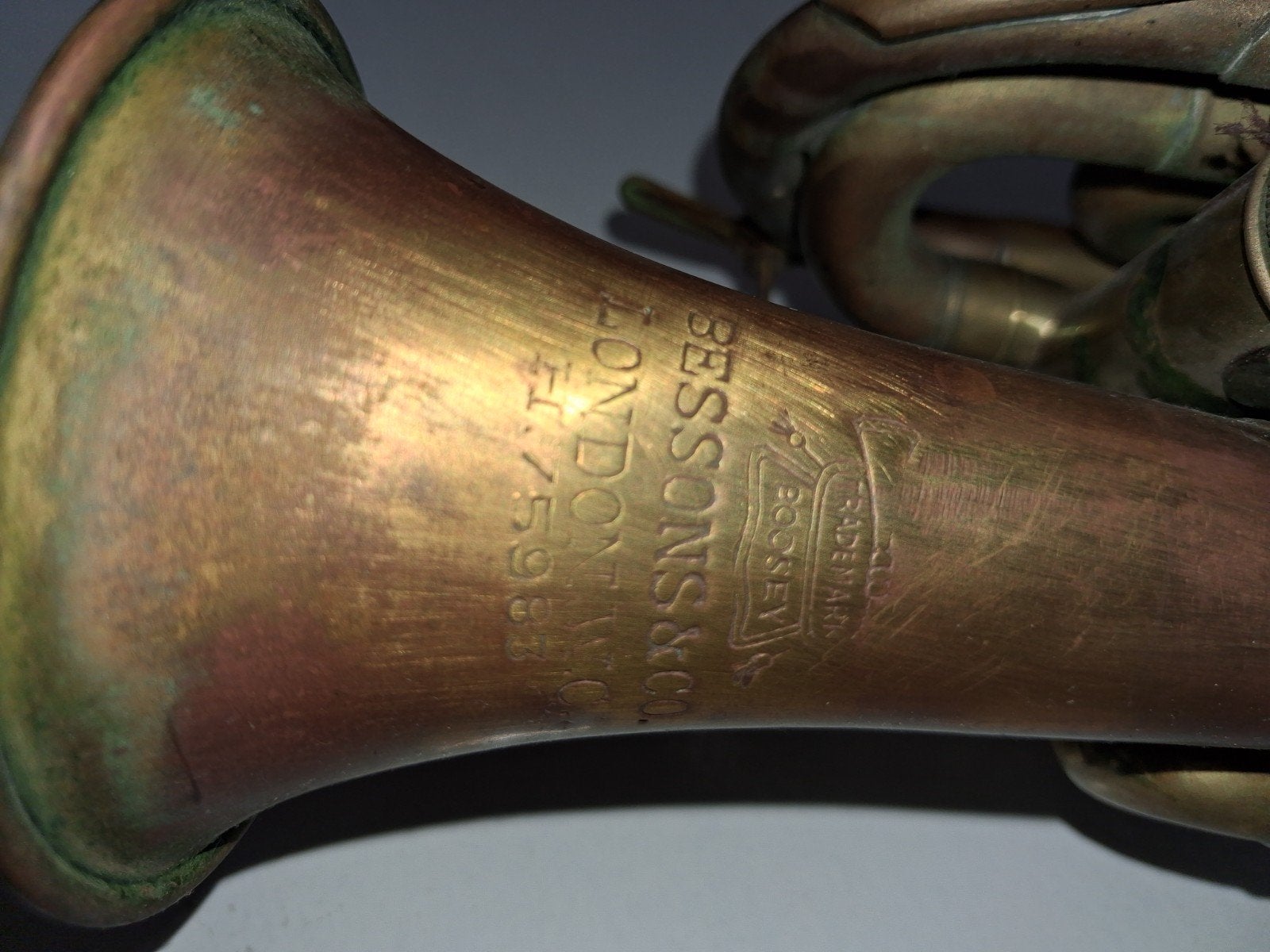 Antieke Boosey & Co Bessons Cornet London, Ophalen, Gebruikt, Overige typen