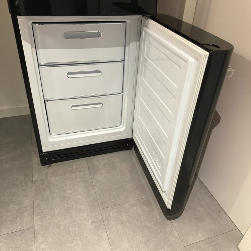 Smeg FAB32RBL5 Koelkast met vriezer - Zwart, Retro Stijl, Ophalen