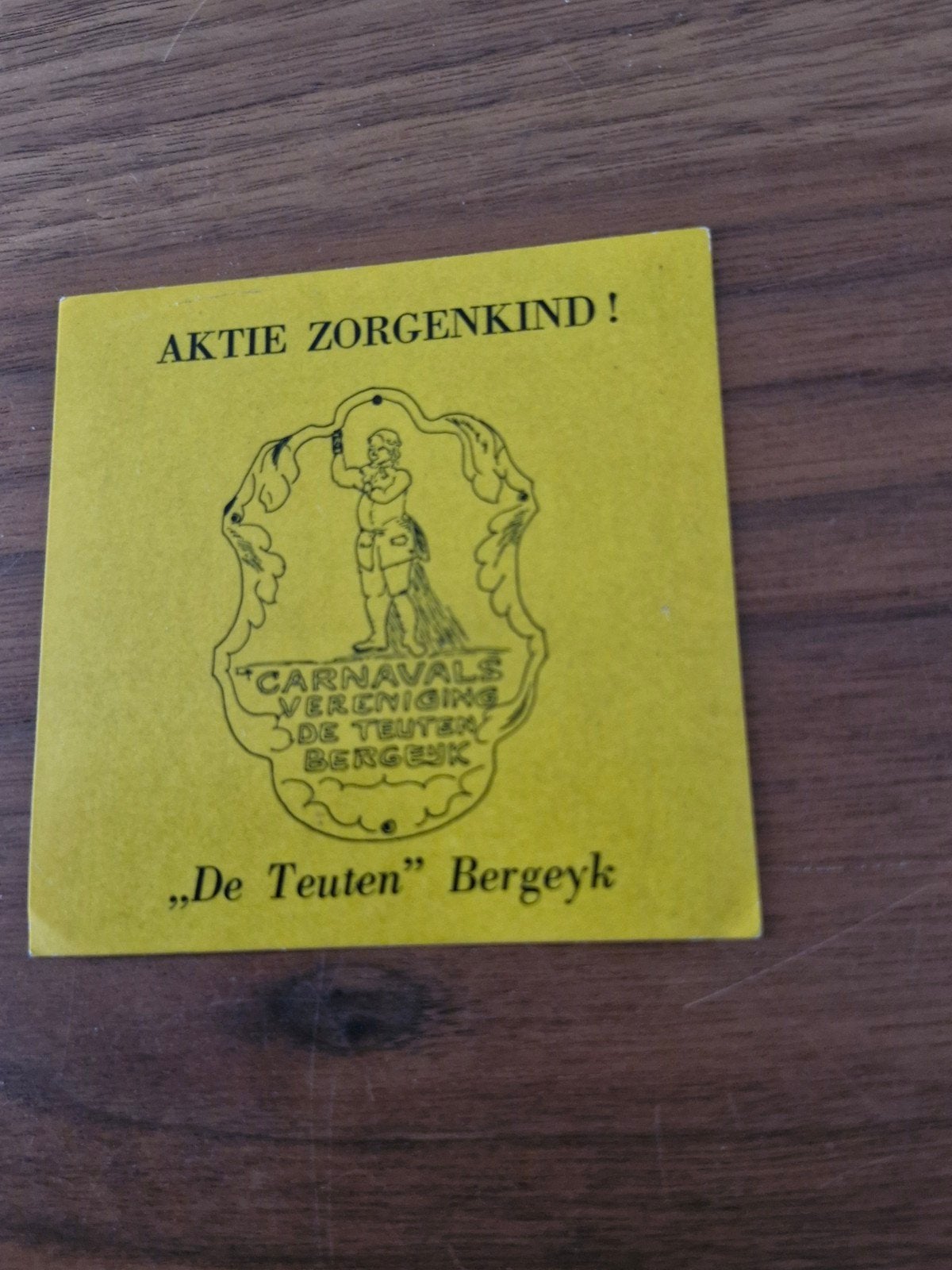 11107 Vintage sticker Carnavals Vereniging De Teuten Bergeyk, Ophalen of Verzenden, Gebruikt, Bedrijf of Vereniging