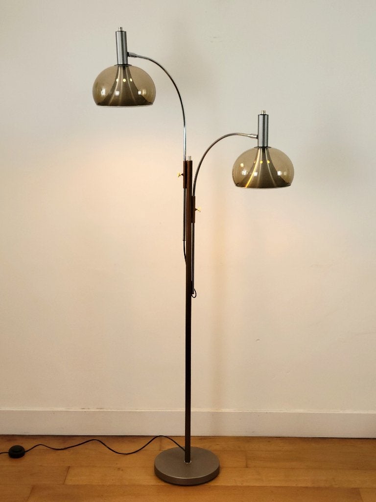 Vintage Space Age vloerlamp van Dijkstra, Ophalen, Gebruikt, Metaal, 150 tot 200 cm