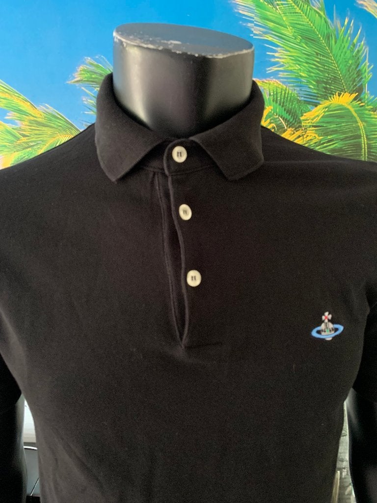 ** VIVIENNE WESTWOOD ** ZGAN Zéér Mooie ZWARTE Heren Polo., Zo goed als nieuw, Verzenden, Maat 48/50 (M), VIVIENNE WESTWOOD