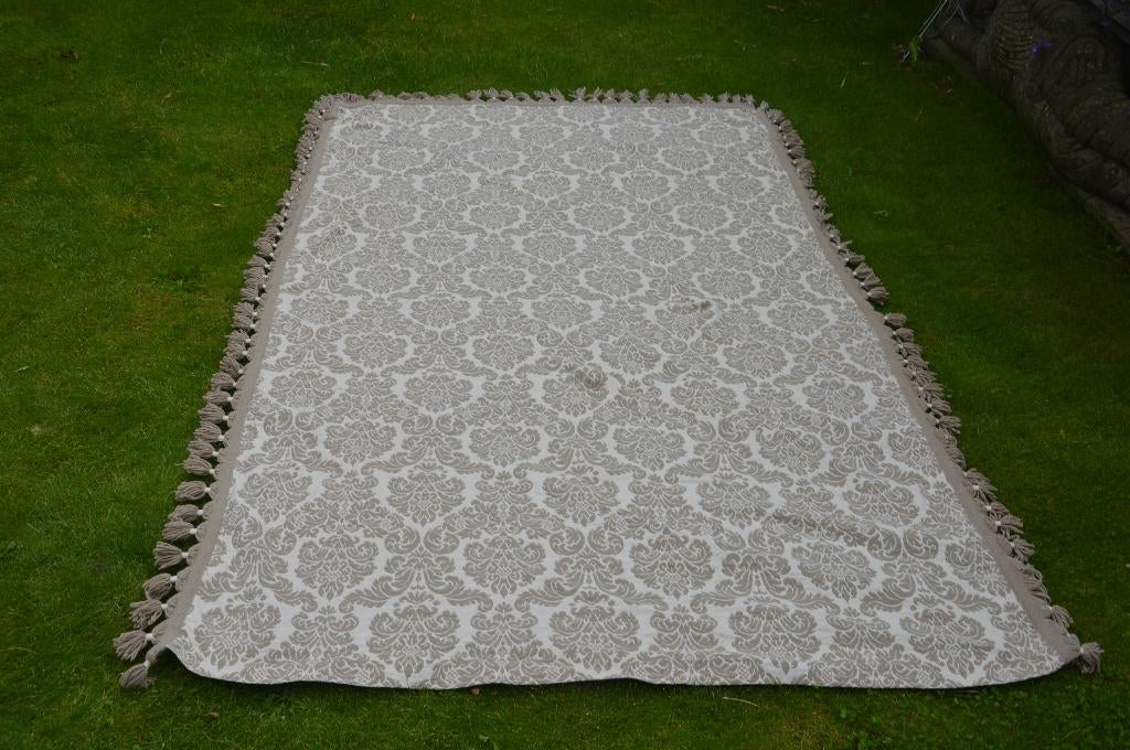 woondeken/ plaid/ sprei Roomwit/ beige, Bijenkorf Karoflor, Beige, Tweepersoons, Ophalen of Verzenden, Deken of Dekbed