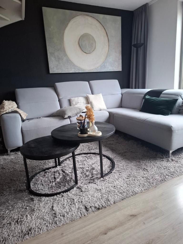 Set van 3 salontafels met lichte gebruikssporen, Overige houtsoorten, Minder dan 50 cm, Gebruikt, Rond