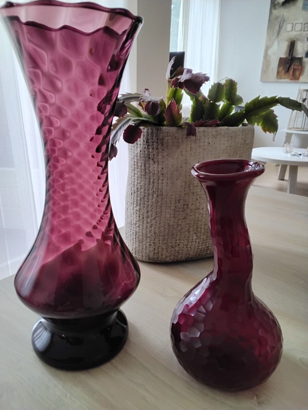 vazen vintage, Huis en Inrichting, Woonaccessoires | Vazen, 29 cm, Overige kleuren, Met patroon/structuur, Ophalen of Verzenden