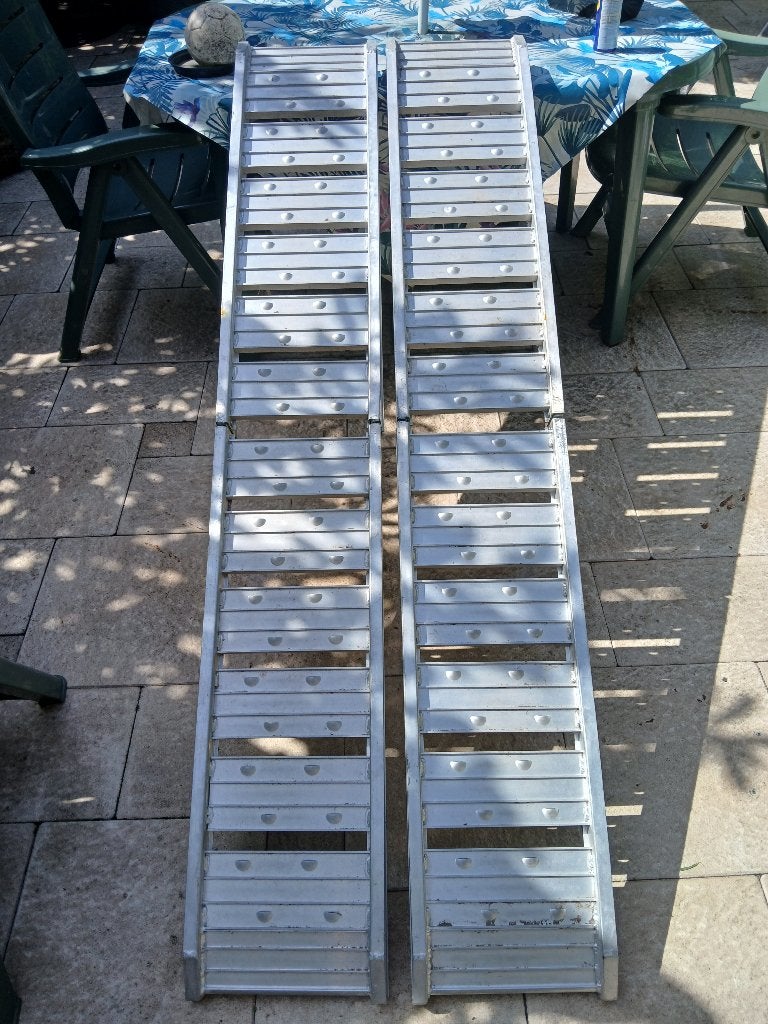 Set van 2 Aluminium Oprijplaten – Inklapbaar, Ophalen of Verzenden, Zo goed als nieuw