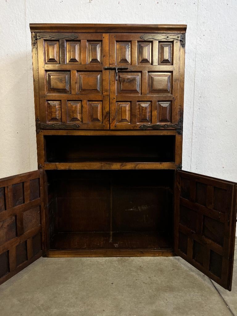 Vintage Spaanse Kast / Wandmeubel, Brutalistisch, 1960's, Ophalen, 100 tot 150 cm, Minder dan 150 cm, Onbekend