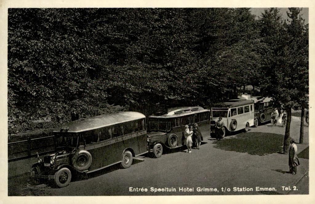 Emmen Entree speeltuin Hotel Grimme Oude autobussen # 820, Verzenden, 1920 tot 1940, Ongelopen, Drenthe