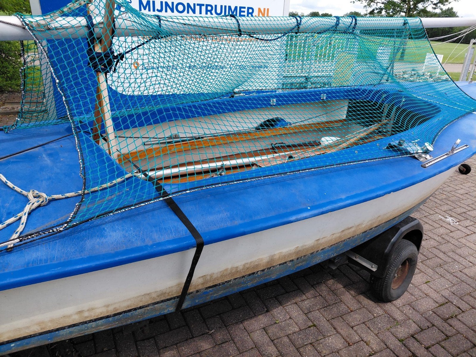 Zeilboot met Yamaha 2.5 pk buitenboordmotor en trailer, Ophalen, Gebruikt