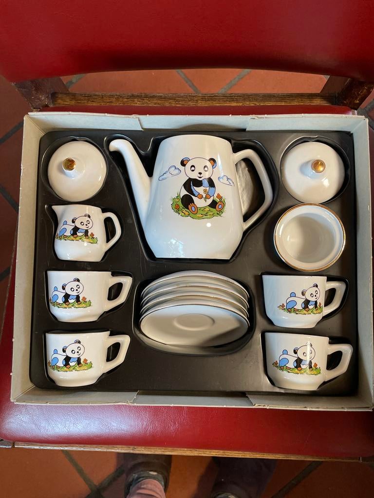Vintage Kinder Serviesje Panda - Porselein Bavaria, Ophalen of Verzenden