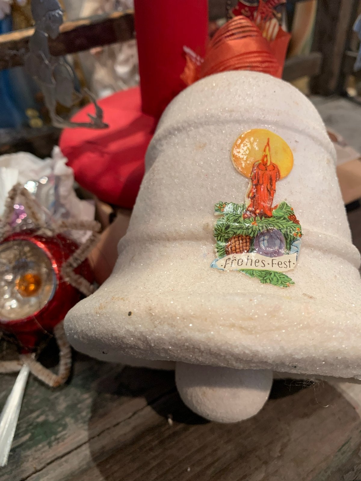 Grote gesuikerde kerst klok met klepel. Watten, T, Ophalen of Verzenden, Zo goed als nieuw, N