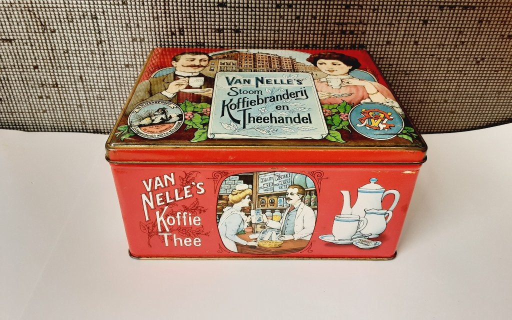van nelle""S stoom koffiebranderij en theehandel blik, Verzamelen, Blikken, Verzenden, Gebruikt, Koffie, Van Nelle