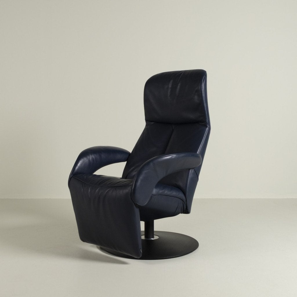 Jori Symphony Medi Fauteuil Donkerblauw Leer - Zwart, Huis en Inrichting, Jori, Zo goed als nieuw, Niet ingevuld, Niet ingevuld