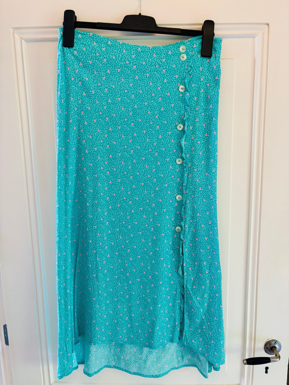 Grace & Mila Cassandre Midi Rok met Hartjes, Maat 38/40 (M), Blauw, Ophalen of Verzenden, Zo goed als nieuw