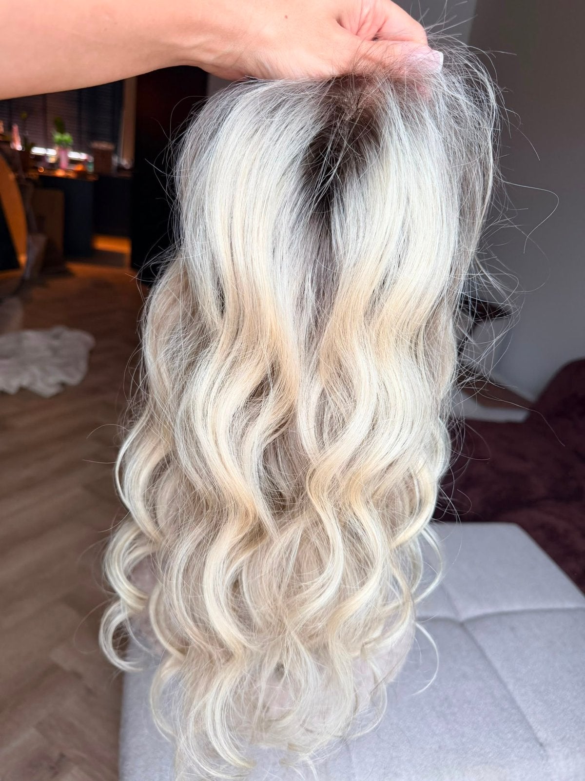 Handgeknoopt echt haar - Pruik/Haarverlenging, Sieraden, Tassen en Uiterlijk, Ophalen of Verzenden, Zo goed als nieuw, Pruik of Haarverlenging