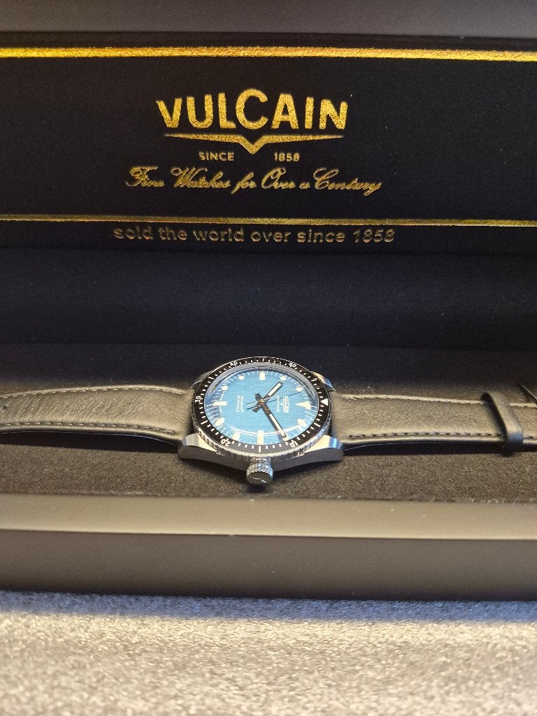 Vulcain skindiver NIEUW, Sieraden, Tassen en Uiterlijk, Horloges | Heren, Overige merken, Leer, Staal, Polshorloge