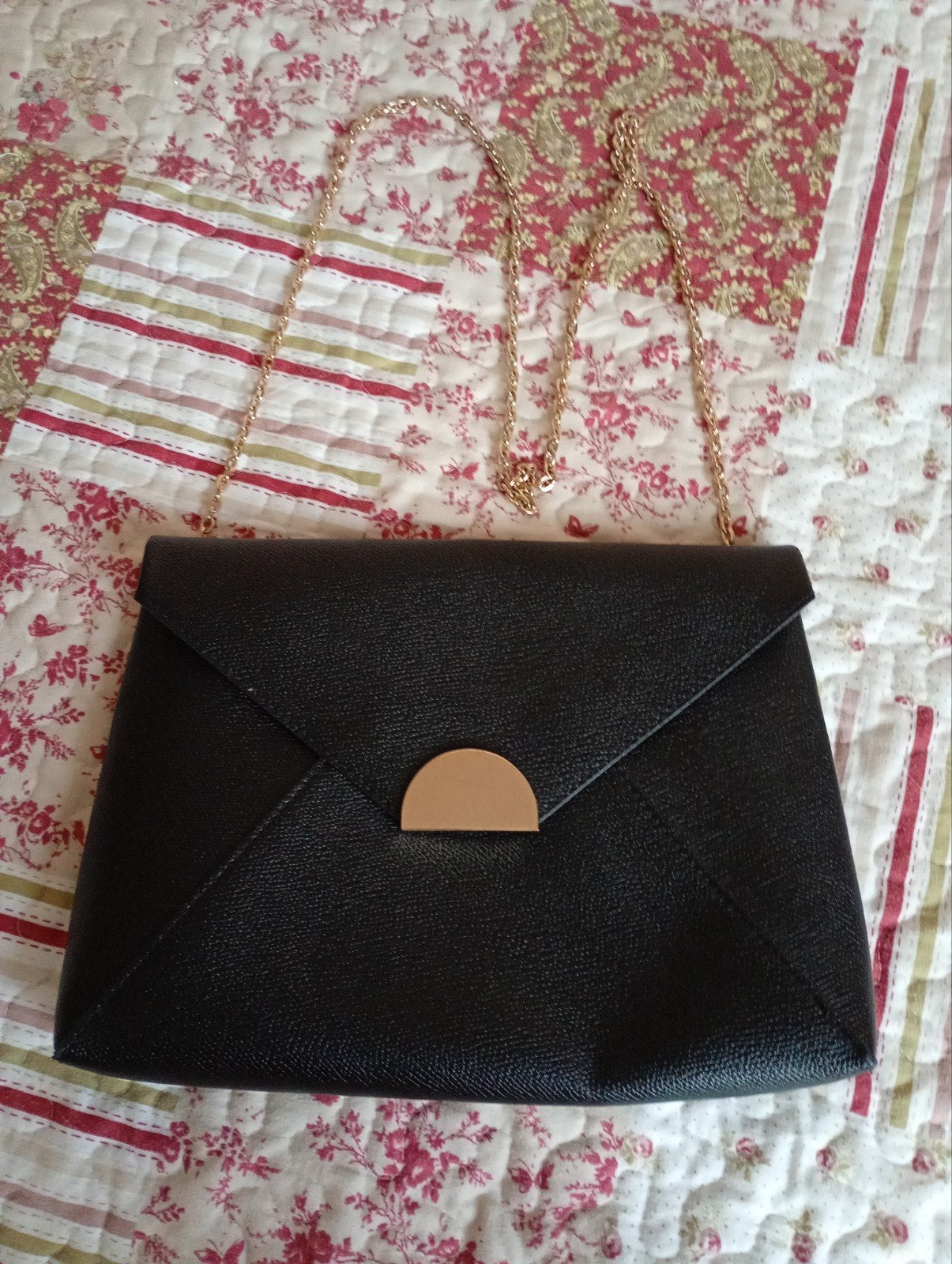 Zwarte H&M tas met gouden ketting, Ophalen of Verzenden, Zo goed als nieuw, Zwart, Avondtasje