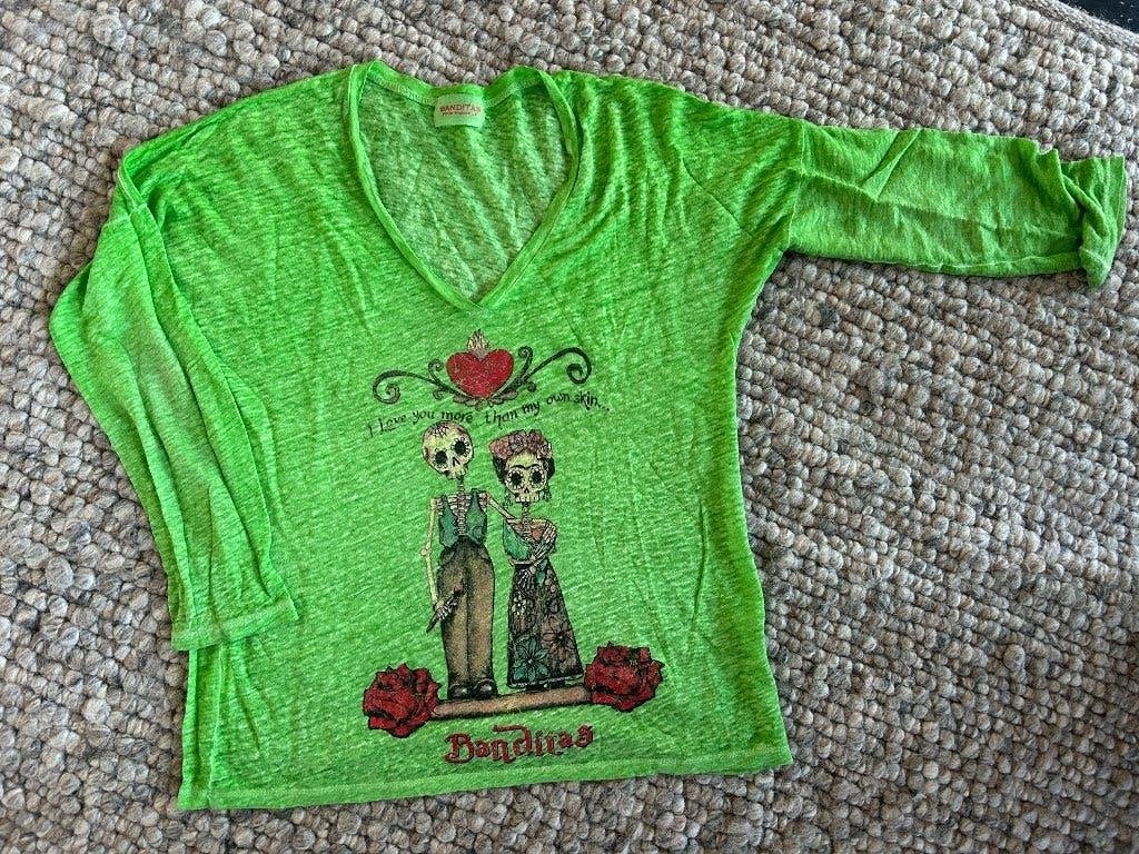 Groene linnen sleeve van BANDITAS FROM MARSEILLE one size, Maat 38/40 (M), Ophalen of Verzenden, Zo goed als nieuw, Lange mouw