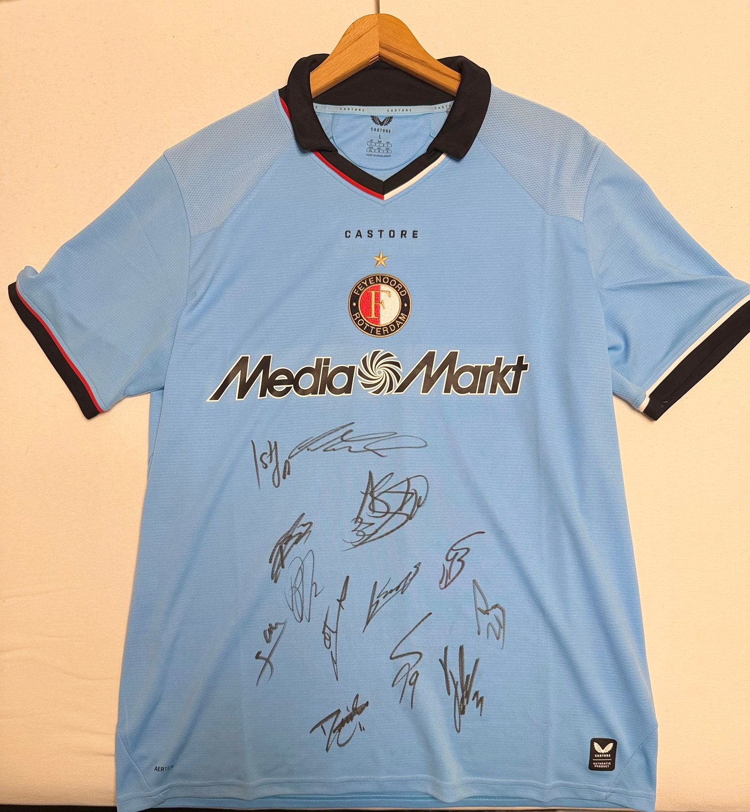 (Met handtekeningen!) Feyenoord pro uitshirt 2026-2027, Maat L, Verzenden, Nieuw, Shirt