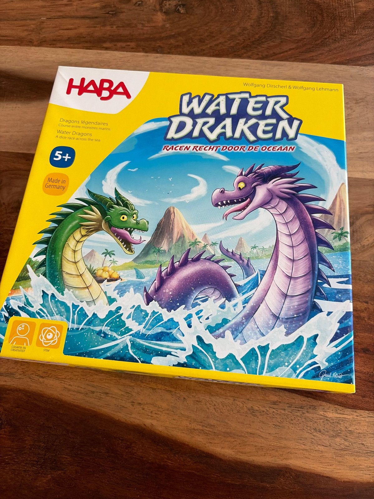 HABA Water Draken: Racen Recht Door De Oceaan Bordspel, Drie of vier spelers, Ophalen, Zo goed als nieuw