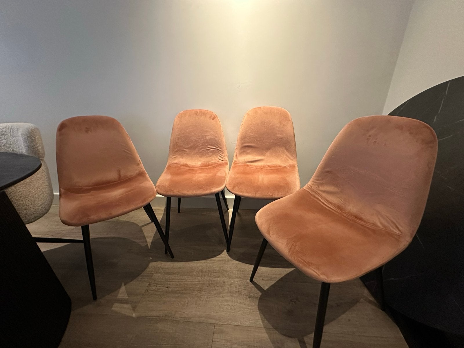 JYSK Eetkamerstoelen - Roze/Oudroze (4 stuks), Ophalen, Gebruikt, Overige kleuren, Vier