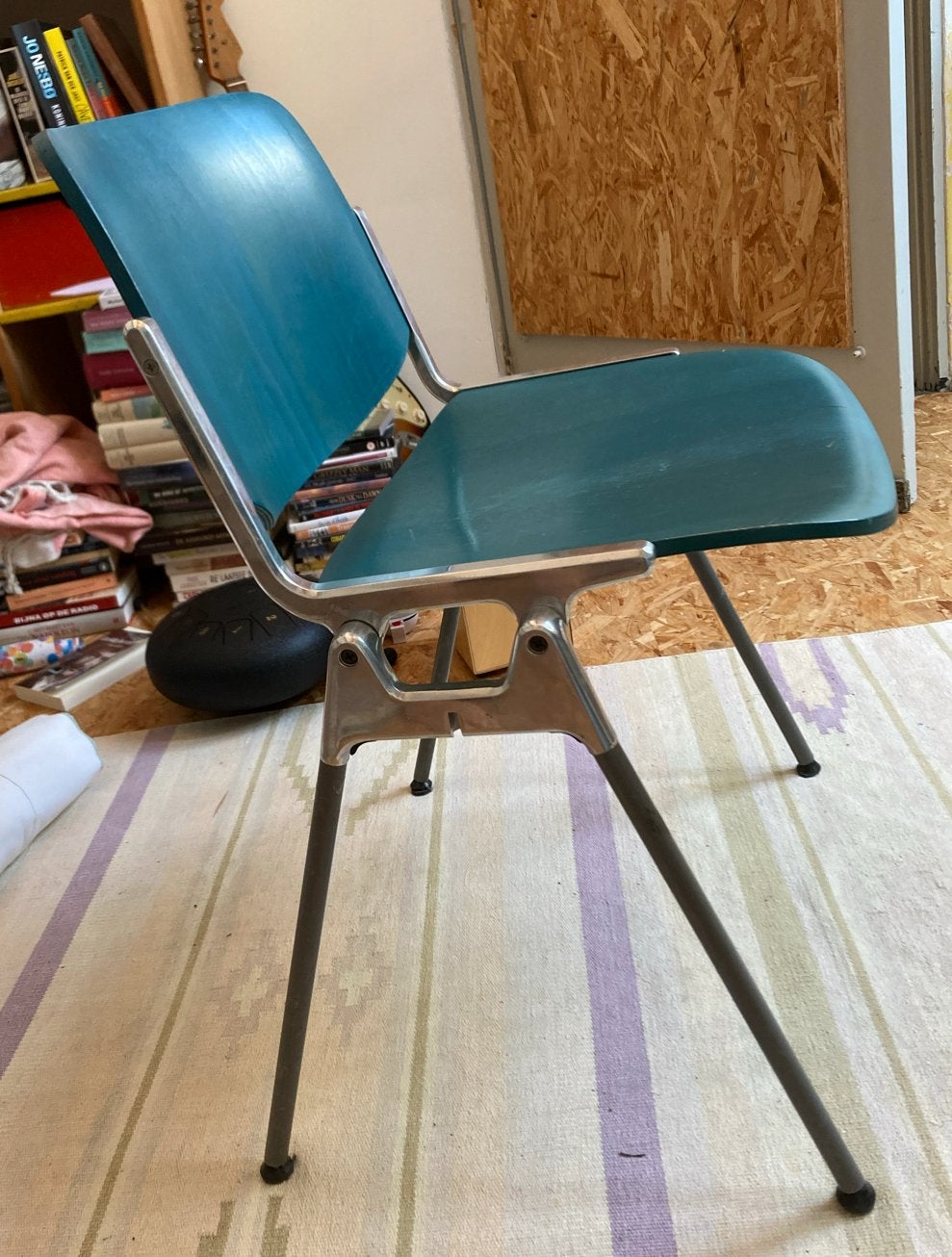 Castelli DSC 106 stoel - Turquoise, Huis en Inrichting, Stoelen, Gebruikt, Overige kleuren, Ophalen of Verzenden, Metaal