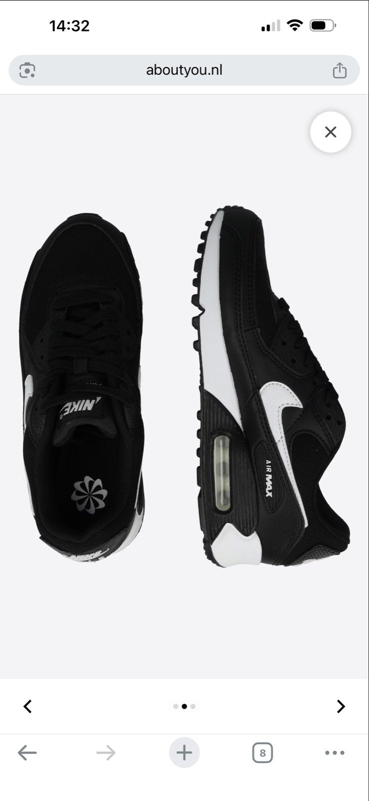 Nike Air Max 90 Zwart - Zo goed als nieuw maat 37.5, Ophalen of Verzenden, Zo goed als nieuw, Zwart, Sneakers of Gympen