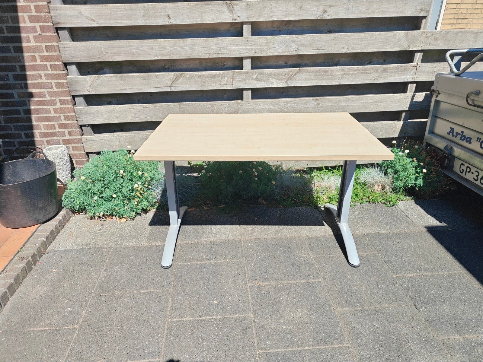 bureau 120*80, Ophalen, Gebruikt, 120 cm, In hoogte verstelbaar