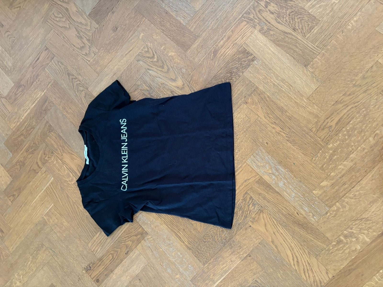 Calvin Klein Jeans Zwart T-shirt Maat L, Ophalen, Zwart, Maat 42/44 (L), Korte mouw