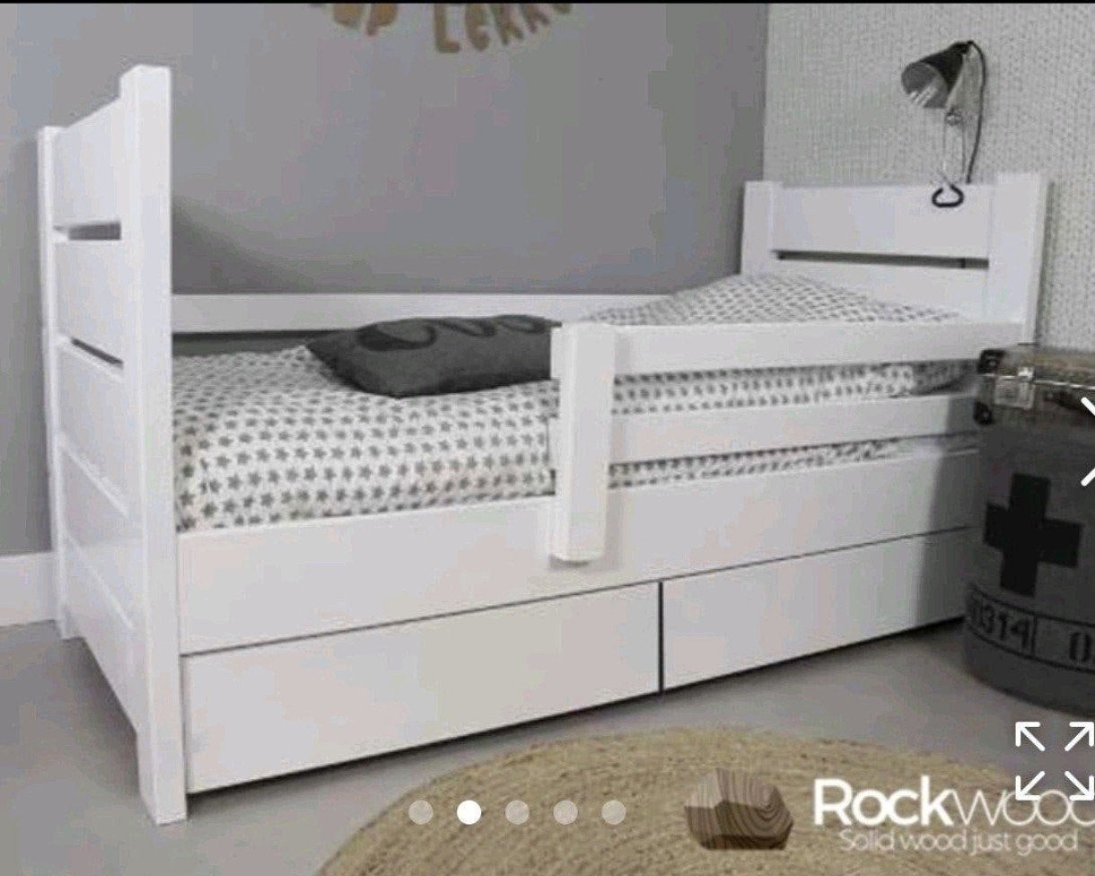 Wit eenpersoons kinderbed Milly & Mo van Rockwood met lades, Ophalen, Gebruikt, 90 cm, Eenpersoons