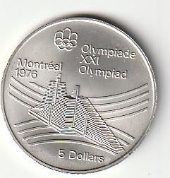 5  dollars  1976  Canada. km. 109    unc, Ophalen of Verzenden, Noord-Amerika, Losse munt, Zilver