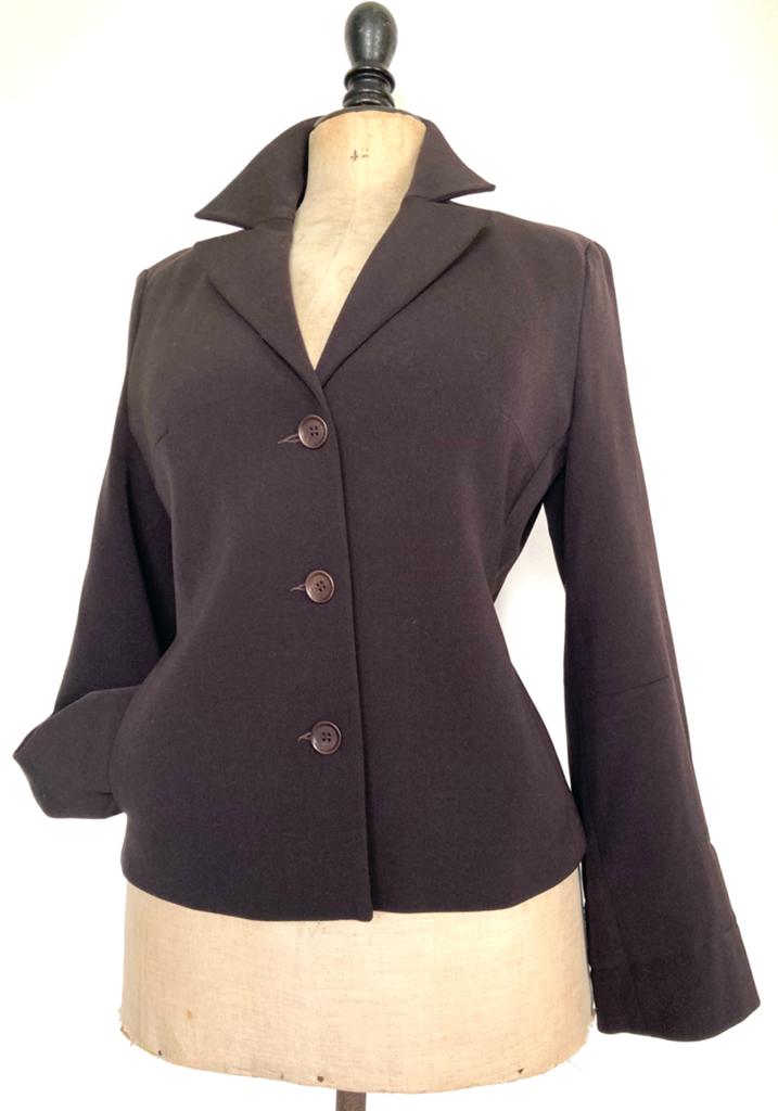 NIEUW Turnover WOLLEN blazer jas jasje WOL bruin maat 38 40, Kleding | Dames, Ophalen of Verzenden, Nieuw, Maat 38/40 (M), Bruin