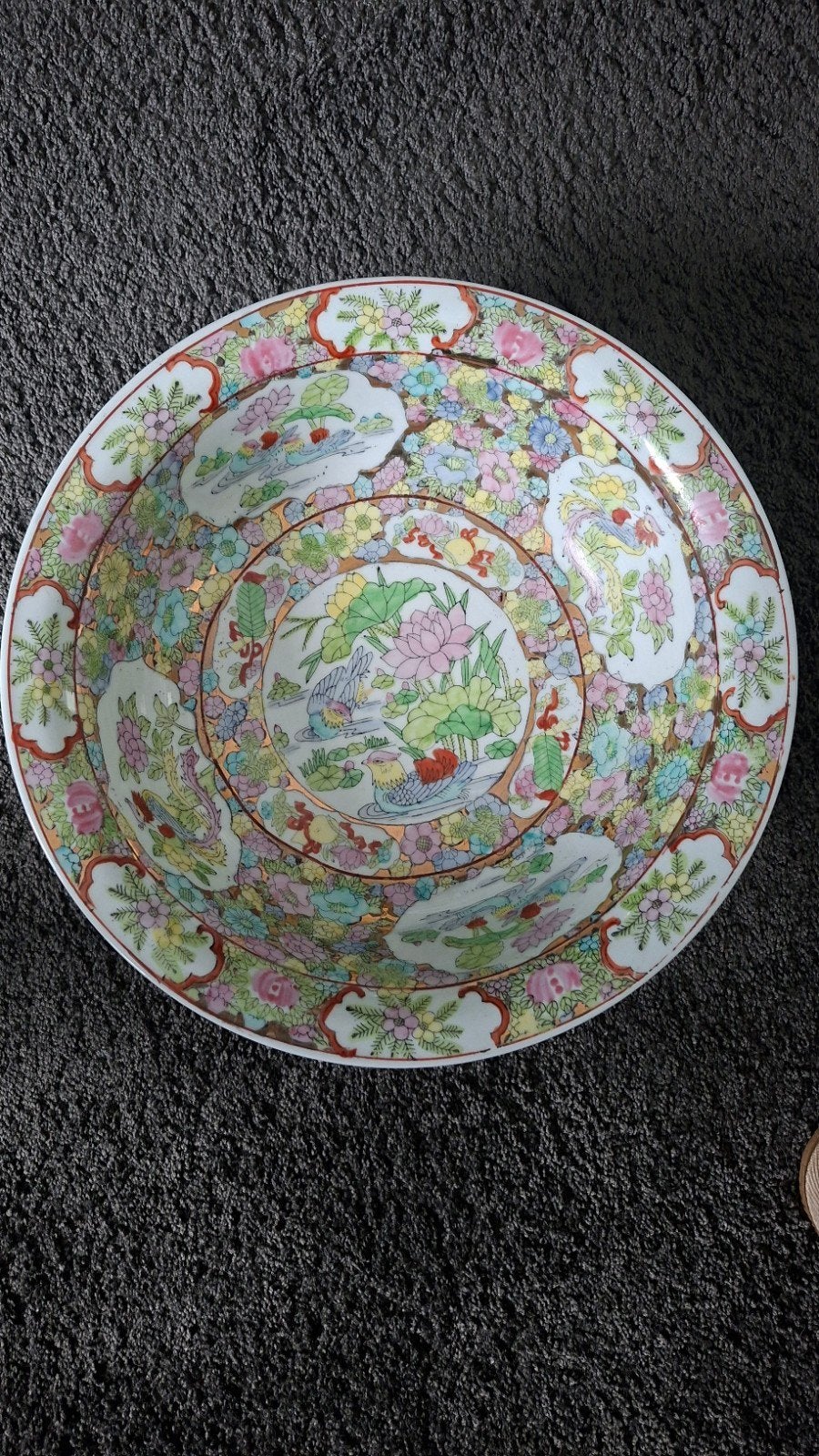 Prachtige vintage Chinese porseleinen schaal, 35 cm, Antiek en Kunst, Verzenden