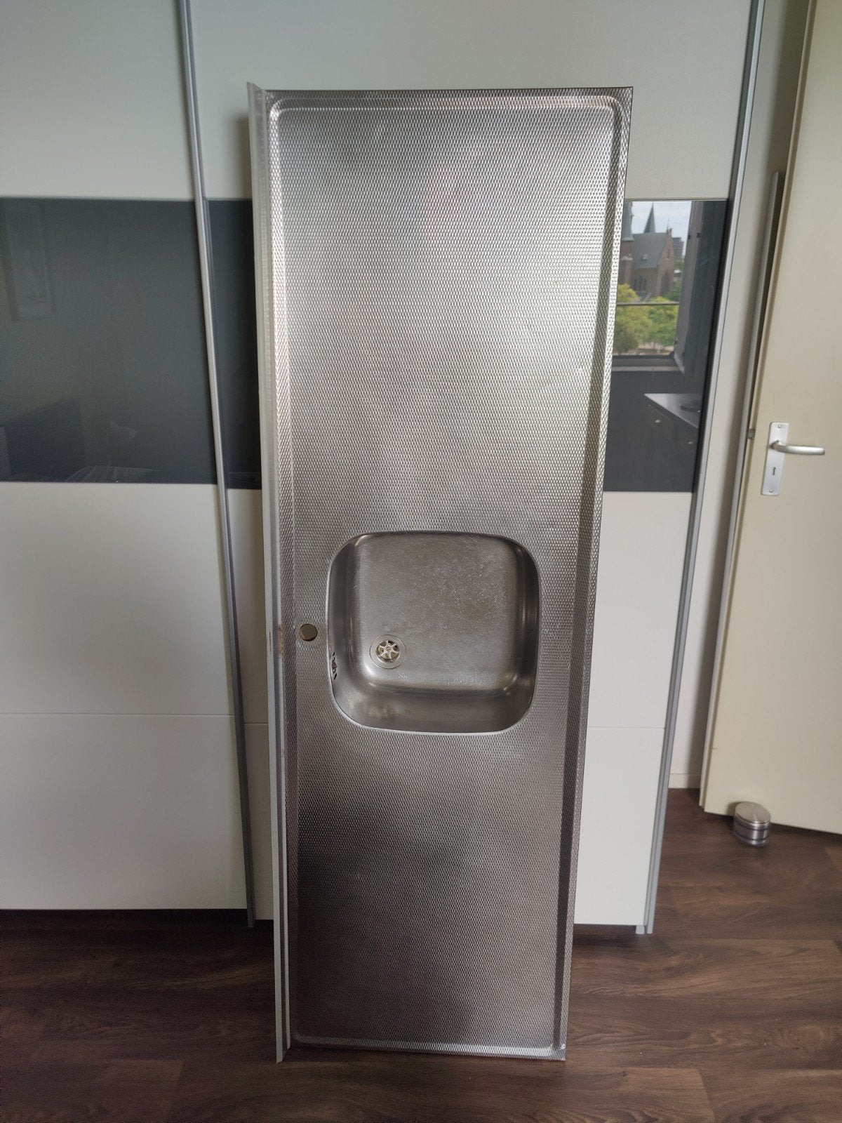 Bruynzeel RVS keukenwerkblad met spoelbak, Ophalen, Gebruikt, 150 tot 200 cm, Minder dan 100 cm