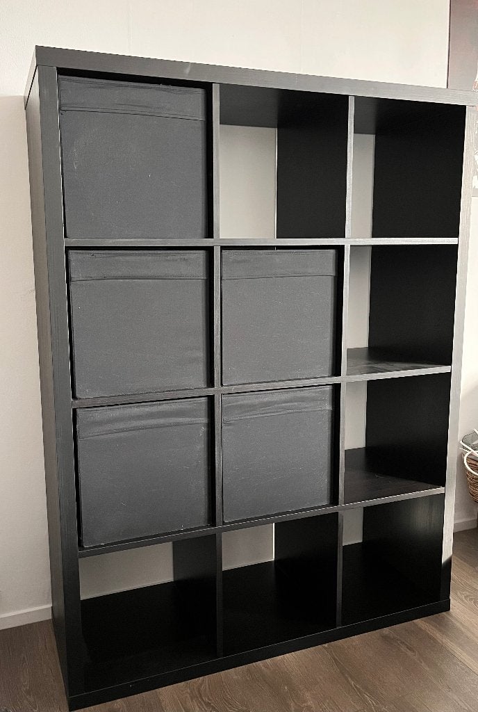 Kast KALLAX IKEA met DRÖNA, Ophalen, Met plank(en), Gebruikt, 100 tot 150 cm
