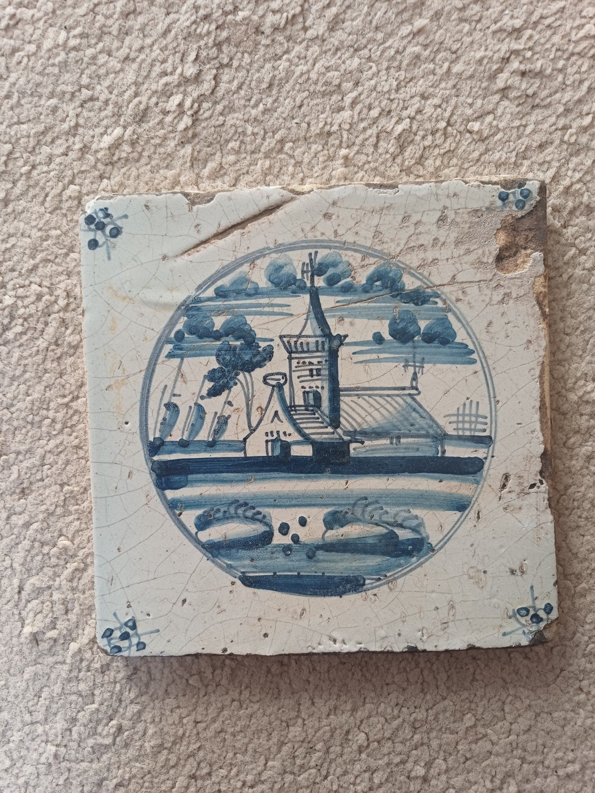 antieke Hollandse wandtegel, Ophalen of Verzenden